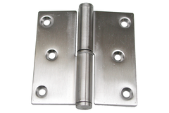 Paumelle 80x80mm inox sat.ga coins droit  
