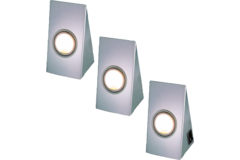 Set omega Led RVS 3x3W 4000K+interrupteur 