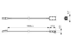 Aansluitkabel l1800mm COB/SMD 8mm 12v
