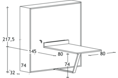 Kit table pour lit escamotable click v 