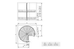 MC Line panier tournant 3/4 d.700mm 270ø chrome h:630-730mm