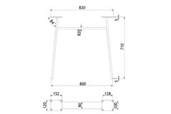 Piètement A 20x80 noir mat