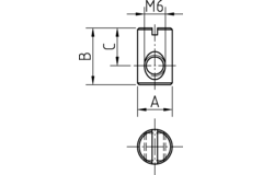 Ecrous M6-15.8x11x5.5mm rond sans bord zingué 