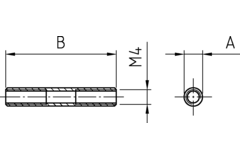 Douille taraude M4 chrome 30mm 