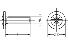 Vis à métaux tr zingué M4x15 
