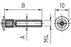 Douille connection d 5mm M4 metal 228-36mm 