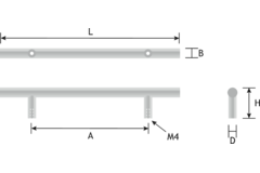 Poignee 240mm(160mm) inox look 
