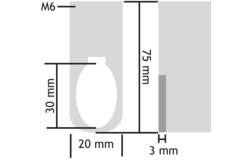 Support tube penderie ovale ferme noir argente 14x30