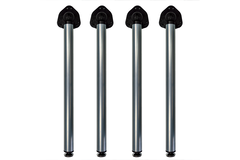 Clappo set opblapbare tafelpoten h.71 alu RAL 9006