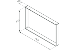 Pied u meuble chrome h=435mm/l=710mm  