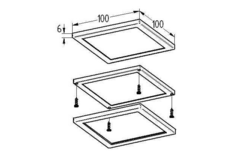 Ria led-Set 4 x 5.4w 12V 3000K inox + interrupteur 