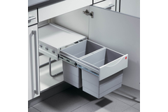 Hailo tandem R ii poubelle 2x18l gris 