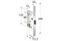 Xinnix magneetslot pz chroom mat 240x22 mm zonder tegenplaat