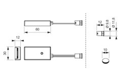 Led IR ontvanger + 1 sensor 12V max 36w