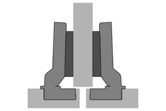 Veosys 105° - roestvrijstalen scharnier, half opliggend, TH - boorbeeld 52 x 5,5 mm, voor schroefbevestiging (-)