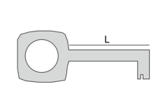 Sleutel 20 zamak 42mm vernikkeld