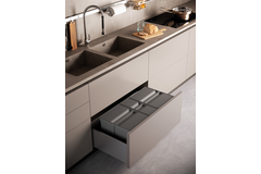 Système déchets tiroir 9xl c.600mm h.207mm 20 L + 9 L gris orion