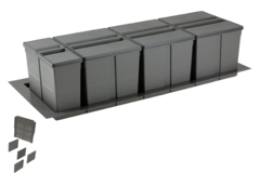 Système déchets tiroir 9xl c.1200mm h.277mm 20 L + 20 L + 20 L +9 L gris orion