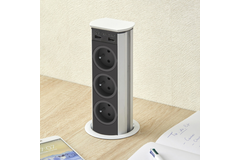 Brick blanc b-f 3 prises + 2 usb  