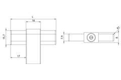 Knop CROSSING 50x38.6x11.2 zwart eik + zamac zwart
