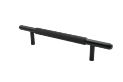 Poignée T bouclé ø12 ea 128 192x35mm noir mat 