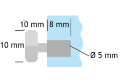 Taquet pr verre dream 5mm nickele+plastique  