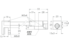 Vaste stabilisatiestang wand/glas met lage klem, voor 8/12 mm glas, L1541, chroom
