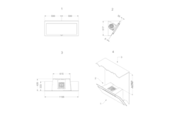 Novy Vision 120 cm blanc verre hotte murale recirc 