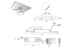 Sun led 3W/24V 3000K zwart