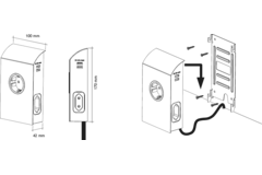 Born bloc prises noir mat b-f 1x16a - 2x6a - 2usb   2a