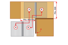 Rational corner Soft Close 450mm links chroom