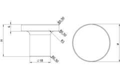 Knop circum ø33 28mm eik ongelakt