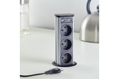 Brick noir b-f 3 prises + 2 usb  