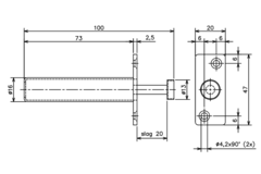 Veerbuffer P2O voor schuifdeur 130N