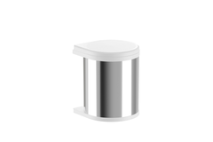 Poubelle hailo Mono 15l inox blanc 