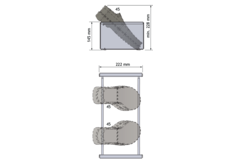 Chic line porte chaussures anthracite l.900-1000mm 