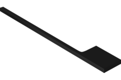 Handdoekdrager 7348  zwart 1-arm l350mm vierkant