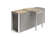 Tablette mobile 90° alu anthrac 800x550mm gauche 