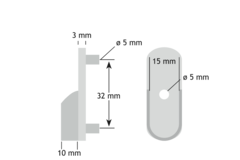 Support tube sl323d oval zamac nickele  avec goujon