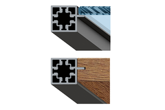 Cadro Glasplaatprofiel / zijwand- / bodemprofiel met groef, 3000 mm, roestvrij staal finish