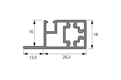 Cadro Profilé pour porte coulissante rentrante, en bas, 3000 mm, noir mat