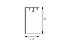 Cadro L-profiel AvanTech YOU / Actro YOU / Actro 5D, 3000 mm, mat zwart