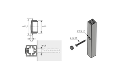 Cadro Afdekkap Ø 10 mm voor directe wandbevestiging grijs