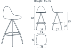 Tabouret petris h65 blanc|mystic taupe 
