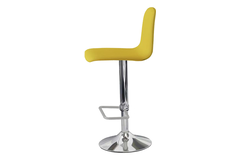 Tabouret lemon chromé tulipe|laqué moutarde 