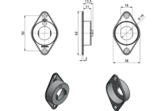 Dial Lock 60/61 adapter voor houten deuren