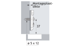 Sensys stelplaat euro d.1.5mm(200) excenter regeling / obsidiaan zwart