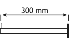 Houder l.30cm stang vast antraciet