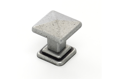 Bouton tower square+plaque arr. couleur fer 