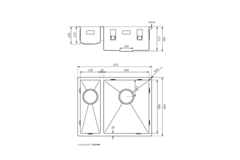 LR spoelbak 1534R RVS 555X440